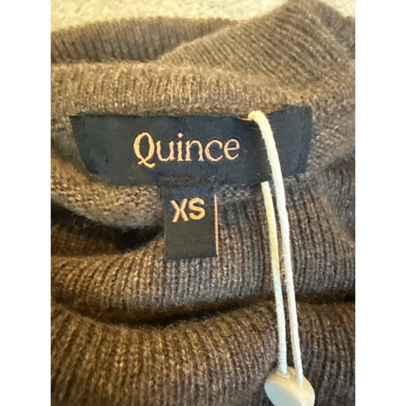 Quince Mongolian Cashmere Knit Long Sleeve Turtleneck Sweater Dress NWT Brown XS - Picture 8 of 10